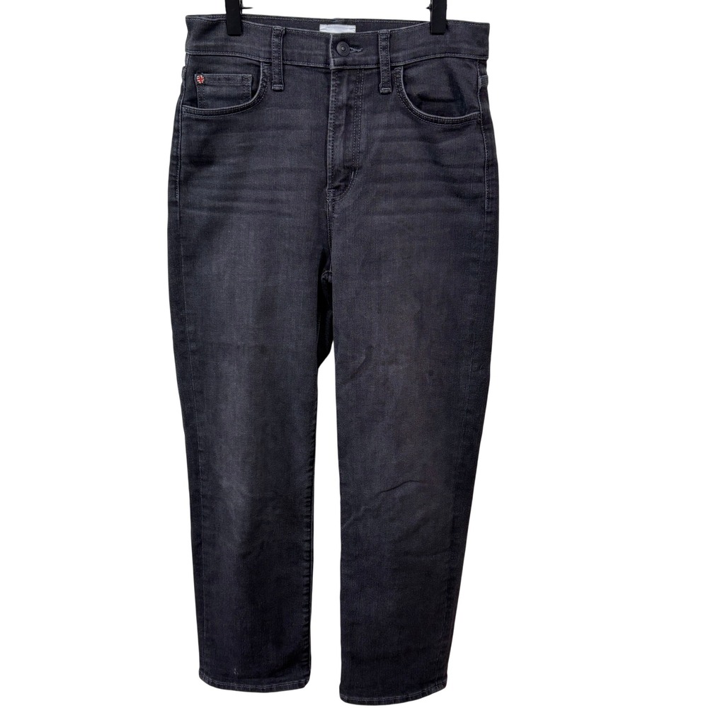 Hudson Noa Faded Black Charcoal High Rise Straight Leg Crop Denim Jeans Women 27
